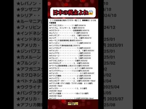 石破茂政権時の海外バラマキ一覧　恐ろしい?#日本 #自民党 #石破茂 #総裁選 #shorts