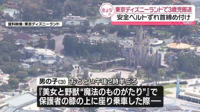 安全ベルトずれ首締め付け　3歳男児を搬送　TDL（日テレNEWS NNN） - Yahoo!ニュース