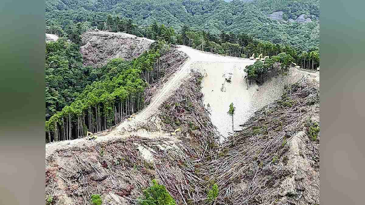 メガソーラー建設予定地に大量の伐採木散乱…市民団体が空撮「台風で土石流災害が心配」 : 読売新聞
