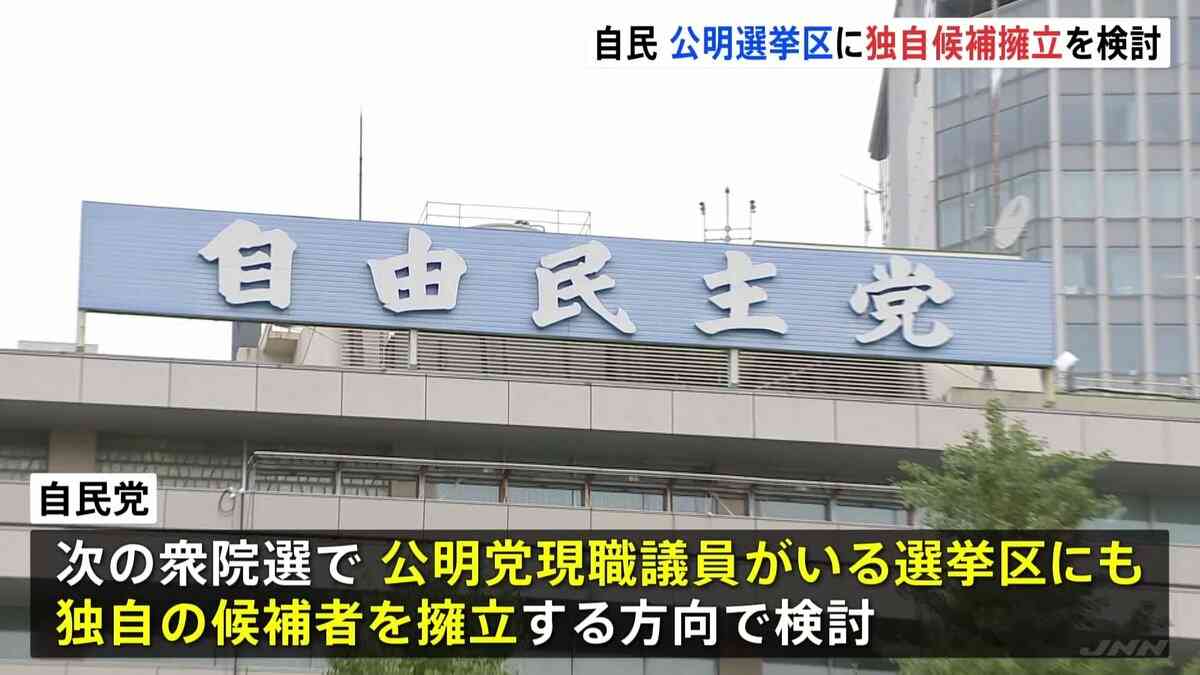 自民党　公明選挙区に独自候補の擁立を検討　連立離脱を受け | TBS NEWS DIG (1ページ)