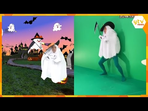 ハロウィン天気予報　おばけに仮装した蓬莱さんのウラ側　【かんさい情報ネット ten.】
