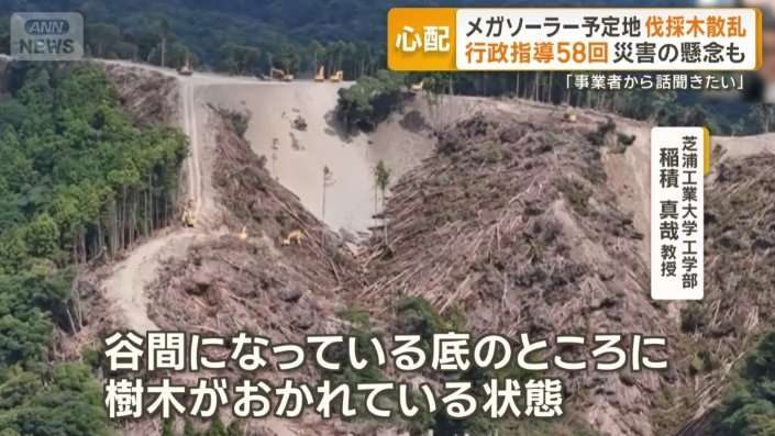 千葉・鴨川市のメガソーラー予定地に伐採木散乱…災害の懸念も　県が行政指導58回