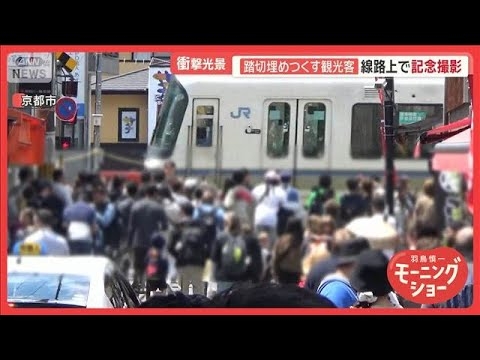 踏切埋め尽くす観光客　救急車両立ち往生　京都、オーバーツーリズムの現実【羽鳥慎一モーニングショー】(2025年8月1日)