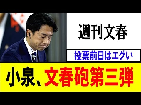 【衝撃】小泉進次郎氏陣営にまたもや文春によるスクープが・・・