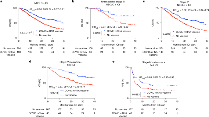 SARS-CoV-2 mRNA vaccines sensitize tumours to immune checkpoint blockade | Nature