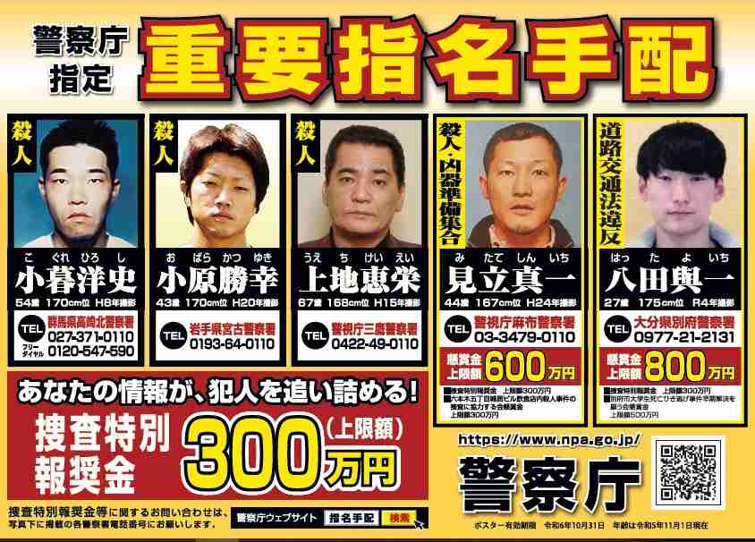 指名手配犯を街で見掛けたら気付く自信ありますか？