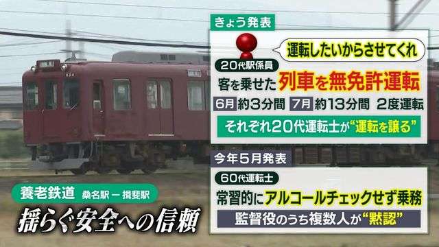 「運転士になりたいという夢があった」無免許の社員が客を乗せて列車を運転　運転士になるための訓練　家庭の都合で中断していた　養老鉄道