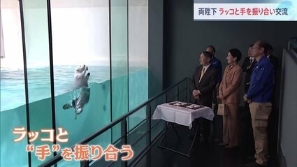 天皇皇后両陛下がラッコの「イカミミジャンプ」に歓声 「ジャンプするときは後ろ足？」などの質問も　国内唯一飼育している鳥羽水族館を視察