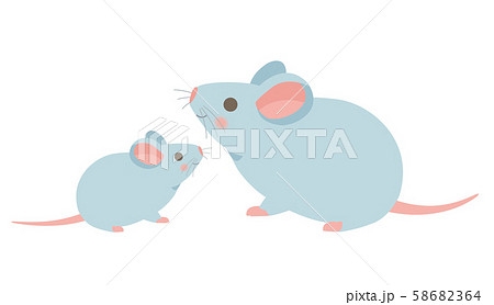 ネズミの親子のイラスト素材