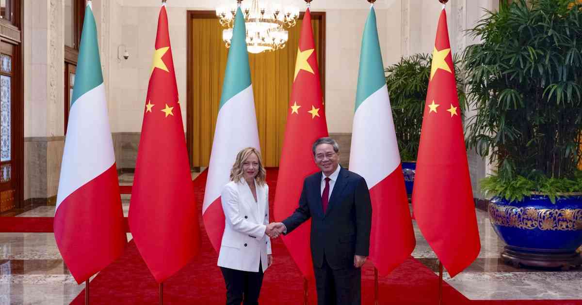 イタリア首相「中国と新たな協力模索」　李強氏と会談 - 日本経済新聞