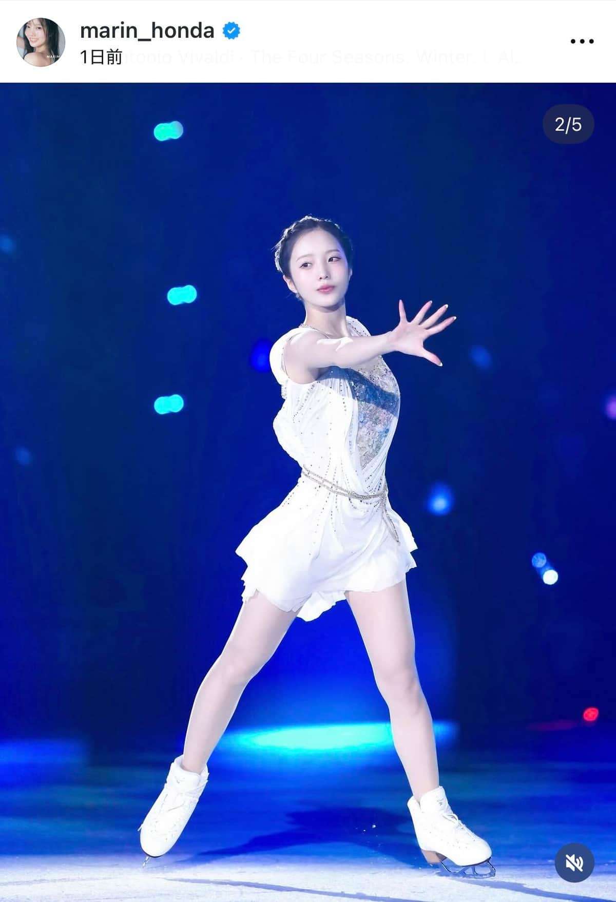 本田真凜、色気にドキっ...華やか衣装でスケーティング 「リアル天使降臨」「美し過ぎて見惚れる」