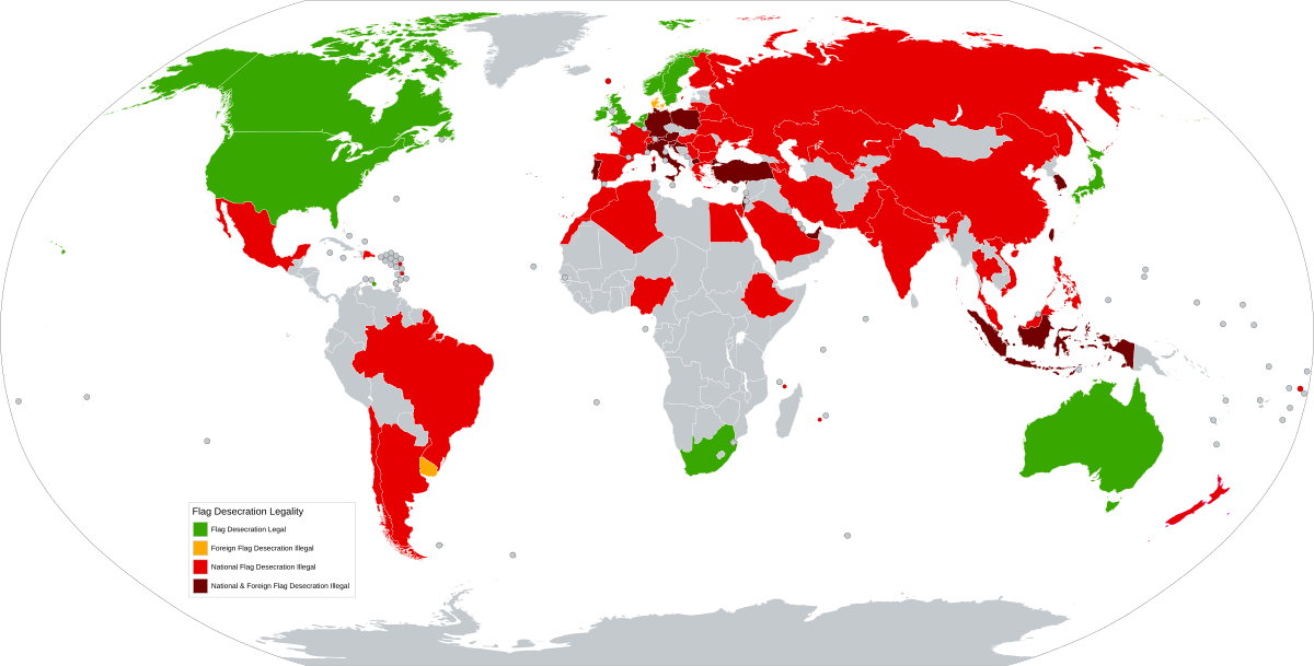 Flag desecration - Wikipedia（旗の冒涜）