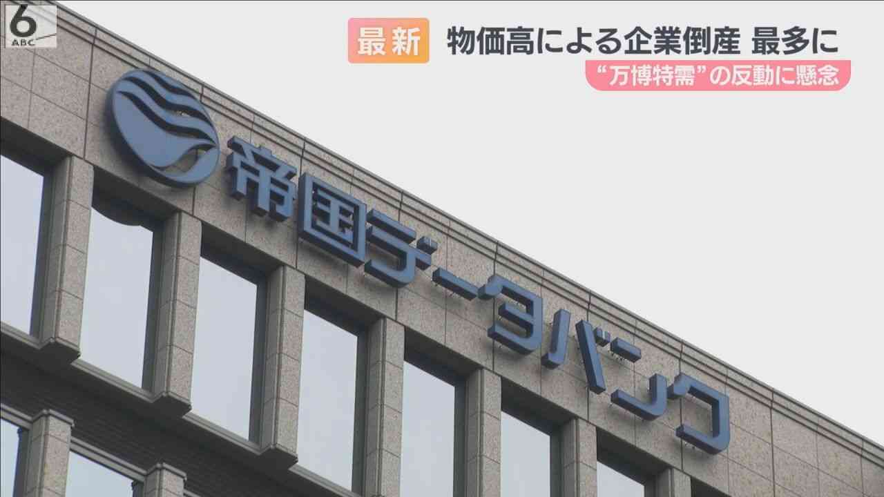物価高による倒産が過去最多に、ほとんどが中小企業　万博閉幕と中国経済の減速で今後も増える見込み　近畿地区（ABCニュース） - Yahoo!ニュース