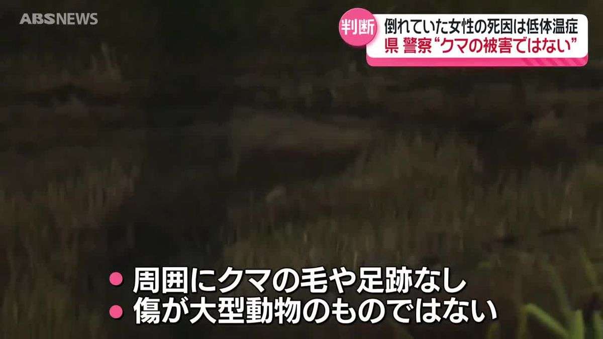 鹿角市の田んぼで倒れていた女性　死因は低体温症　県と警察はクマによる被害ではないと判断　遺体を傷つけたのは小動物か　秋田（2025年11月18日掲載）｜ABS NEWS NNN
