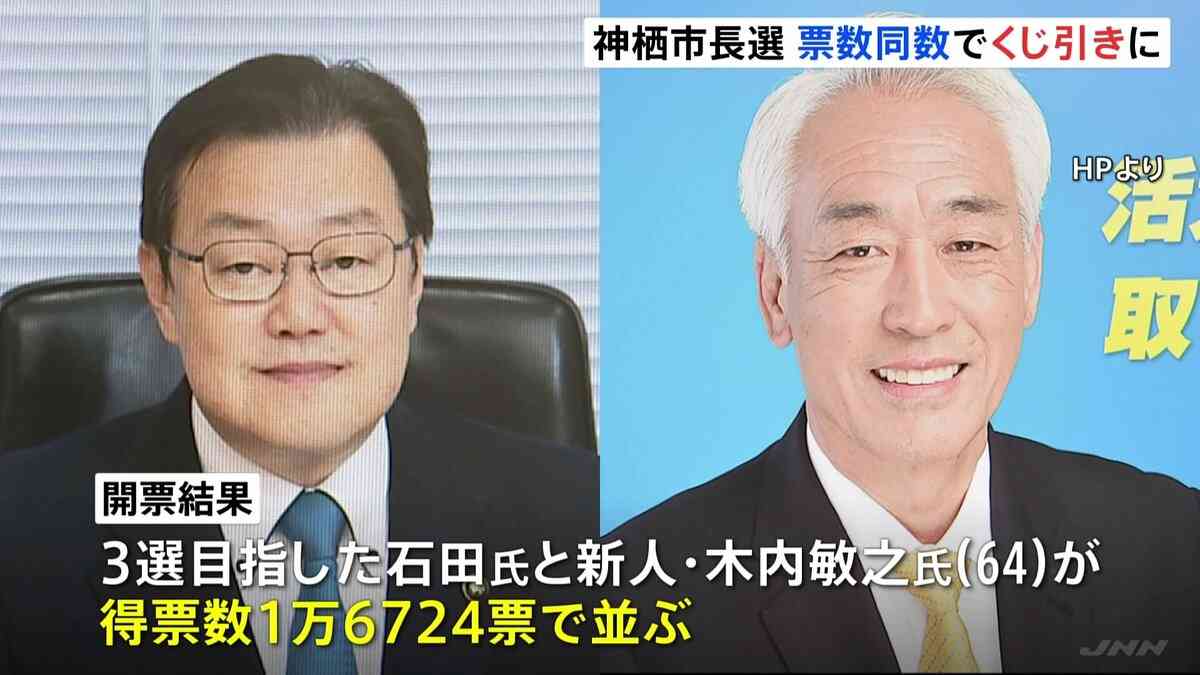 茨城・神栖市長選 票数同数でくじ引き→新人の木内敏之氏が当選 | TBS NEWS DIG