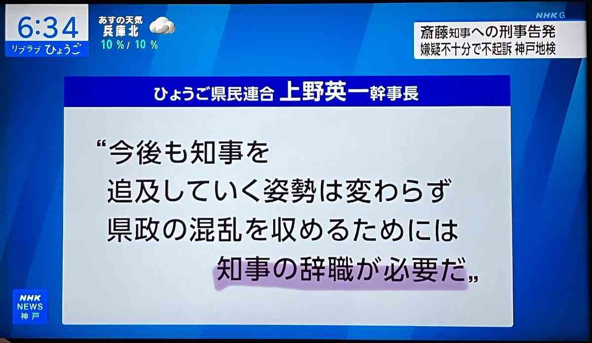 兵庫・斎藤元彦知事を不起訴　公職選挙法違反容疑で書類送検