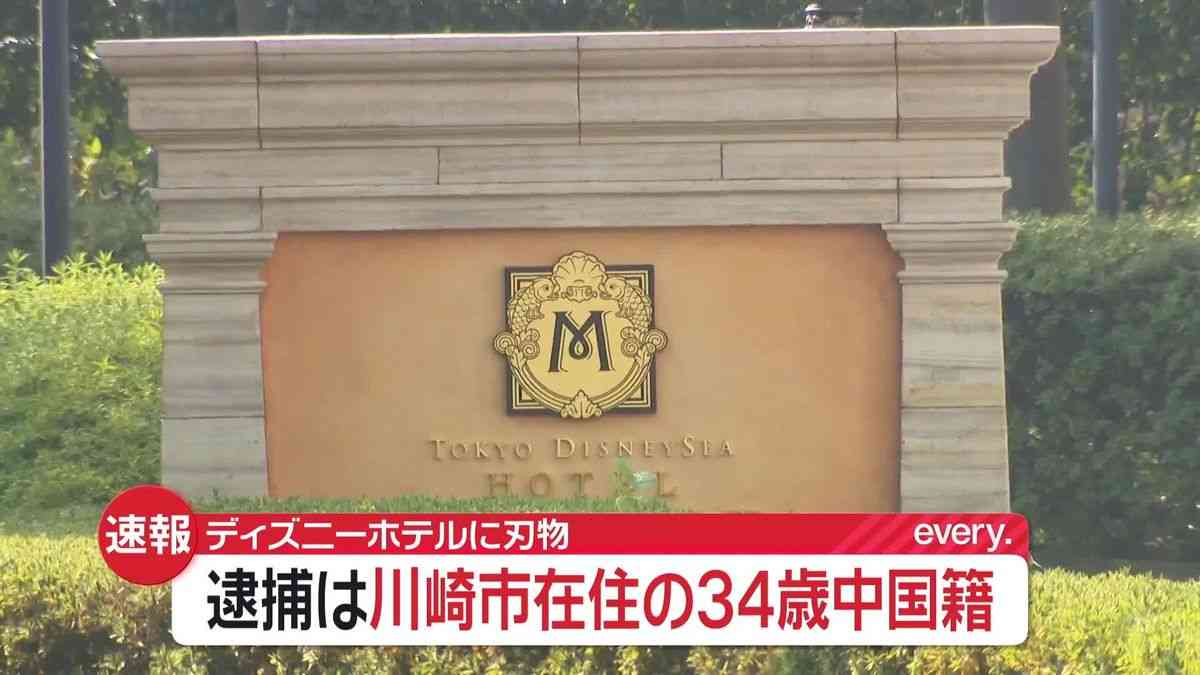 【速報】東京ディズニーシーホテル“刃物男”　逮捕は川崎市に住む34歳中国籍の男（2025年12月2日掲載）｜日テレNEWS NNN
