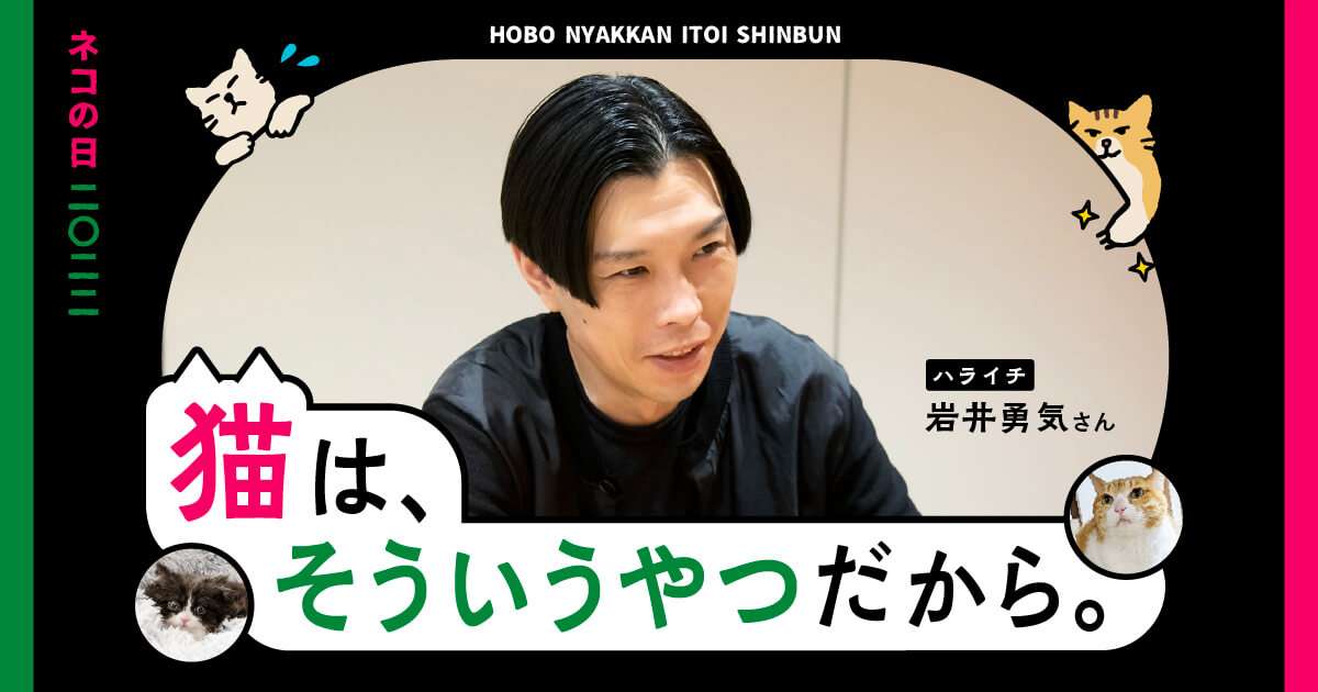 １．うちの猫は凶暴なんです。 | 猫は、そういうやつだから。ハライチ岩井さんインタビュー | 岩井勇気 | ほぼ日