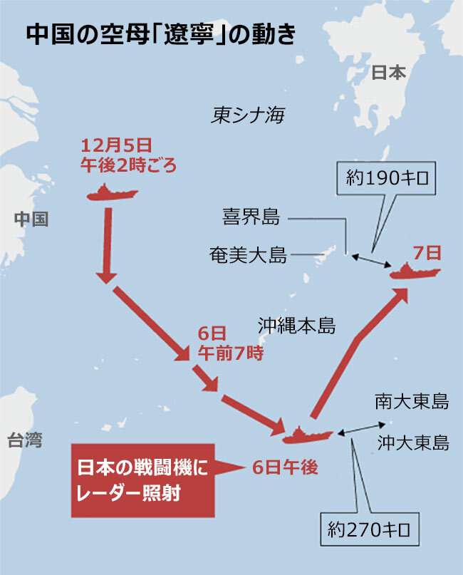 自衛隊機にレーダー照射した中国空母「遼寧」、駆逐艦3隻を従えて日本列島周辺で武力誇示（朝鮮日報日本語版） - Yahoo!ニュース