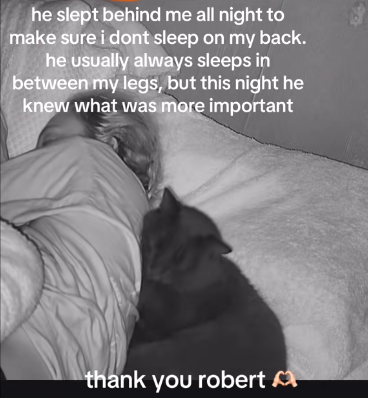 飼い主が寝ている間に発作を予知した猫。一晩中寄り添い「ふみふみ」で安心させる