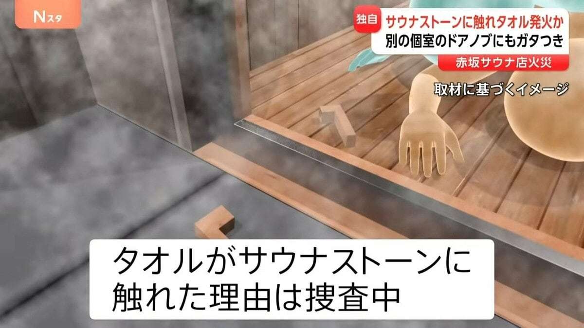 非常ボタン“電源切れ”？“ドアノブ”外れ落下　サウナ火事　亡くなったのは30代夫婦