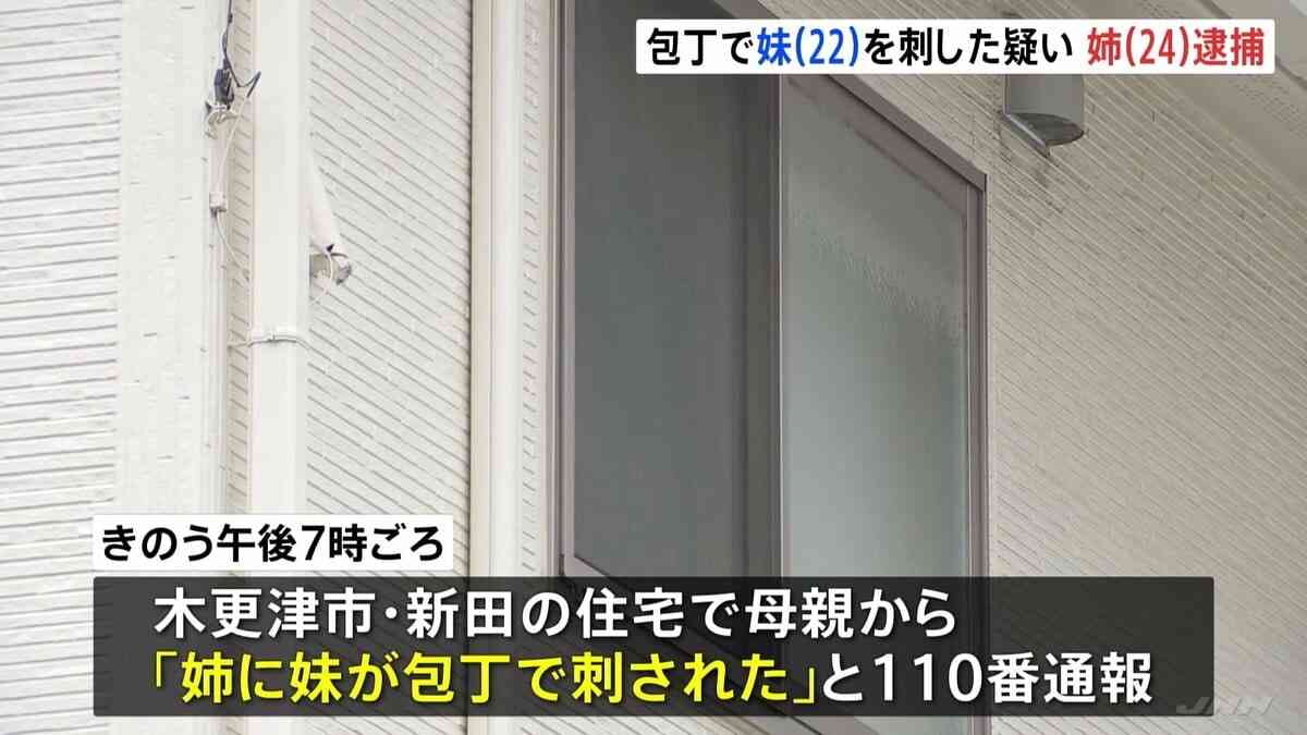 「姉に妹が包丁で刺された」母親が110番　妹の背中を包丁で刺し殺害しようとしたか　24歳の姉を逮捕　女性は命に別条なし　千葉・木更津市 | TBS NEWS DIG