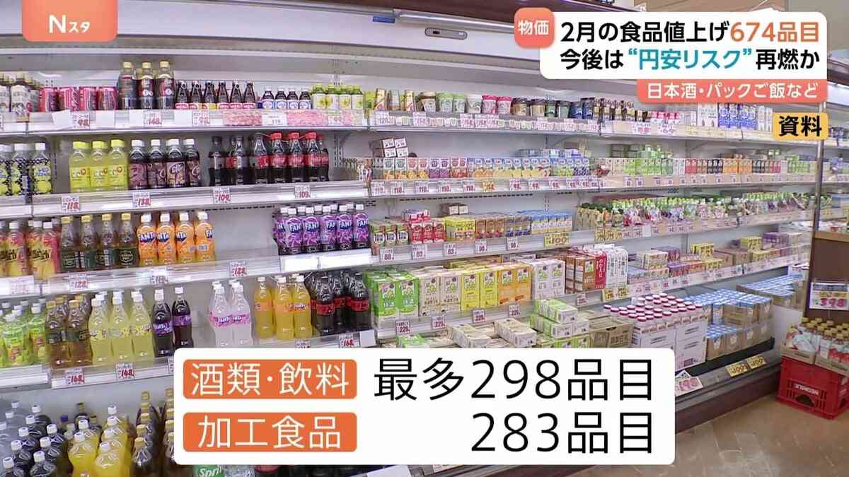 2月の食品値上げ674品目　去年より6割減少　「酒類・飲料」最多298品目　パックご飯など「加工食品」283品目 | TBS NEWS DIG