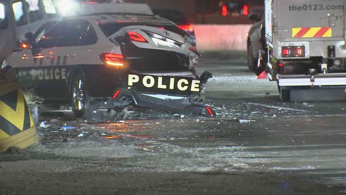 千葉県市川大橋で8件の衝突事故　現場で事故処理中のパトカーも追突される　けが人なし 「橋の上は凍結しやすいので対策を」 千葉県警 | TBS NEWS DIG