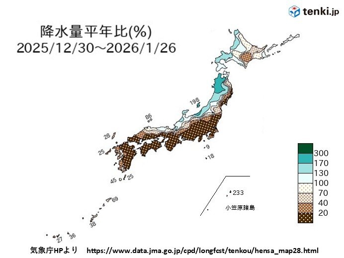 大雪の裏で太平洋側は西日本を中心に渇水傾向　この先も雨は少なく節水を(気象予報士 福田　浩昭 2026年01月27日) - 日本気象協会 tenki.jp