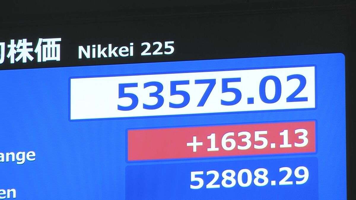 日経平均株価　一時1600円以上値上がり　初めて5万3000円の大台を突破　衆院解散報道受け | ガールズちゃんねる - Girls Channel -