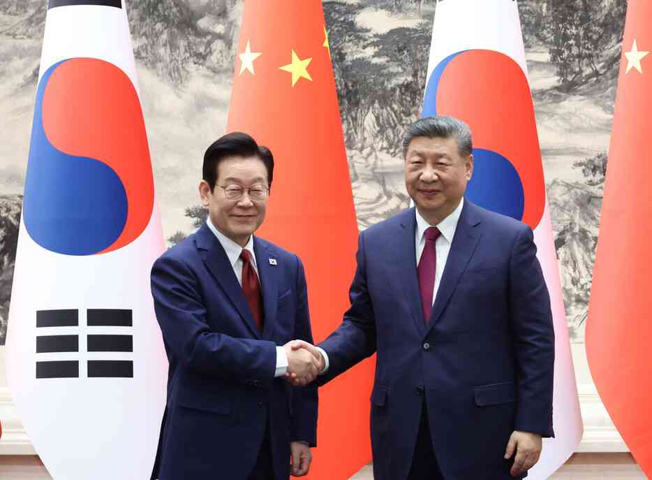 中韓首脳、関係強化で一致　習主席は「抗日」歴史共有強調　北朝鮮問題で温度差も (時事通信) - Yahoo!ニュース