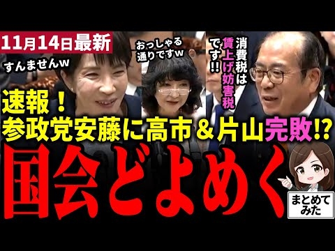 【高市総理最新】参政党安藤裕vs高市＆片山さつき勃発！超ハイレベル質疑で初めて最恐コンビ完敗！？身を切る改革は悪手と断罪！消費税が賃上げ妨害税だと主張！片山大臣タジタジ…【勝手に論評】