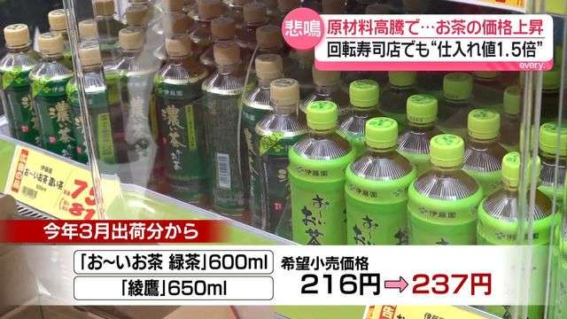 海外で抹茶ブームの余波…お茶高騰　ペットボトル緑茶値上げ　回転すし店でも“仕入れ値1.5倍”に（日テレNEWS NNN） - Yahoo!ニュース