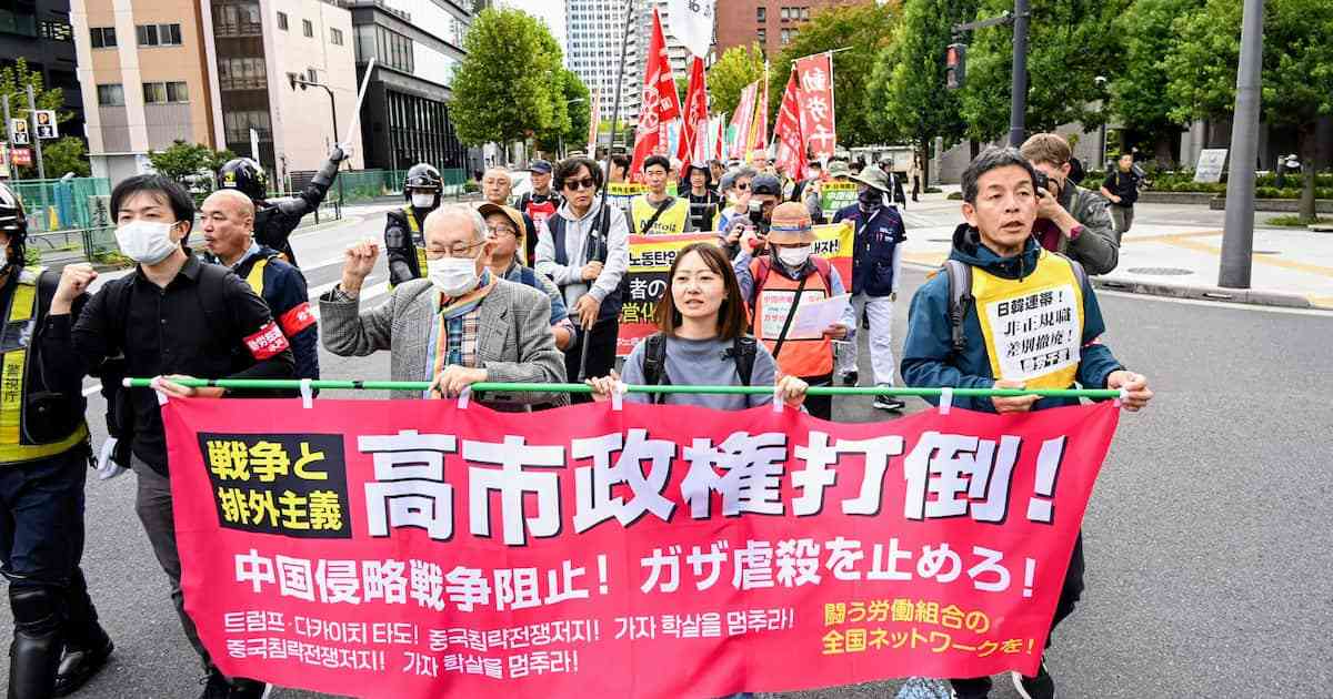 「高市政権打倒デモ」都内で2000人練り歩く　「中国への侵略阻止を」右翼団体が怒声も - 産経ニュース