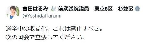 選挙中の政治系動画収益化「これは禁止すべき」中道女性前議員が訴える - 政治 : 日刊スポーツ