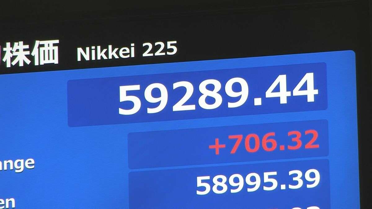 【速報】日経平均株価 一時700円超の上昇 史上初の5万9000円を突破 | TBS CROSS DIG with Bloomberg