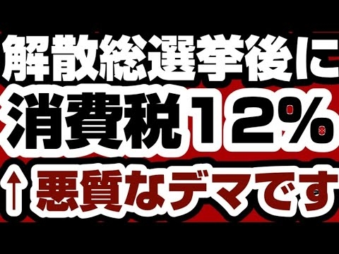 自民党『解散総選挙後に消費税を12%上げる』←悪質なデマで完全な嘘でした　【解散総選挙2026】2026年2月2日