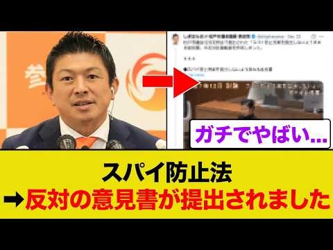 スパイ防止法を阻止する意見書が提出されました?