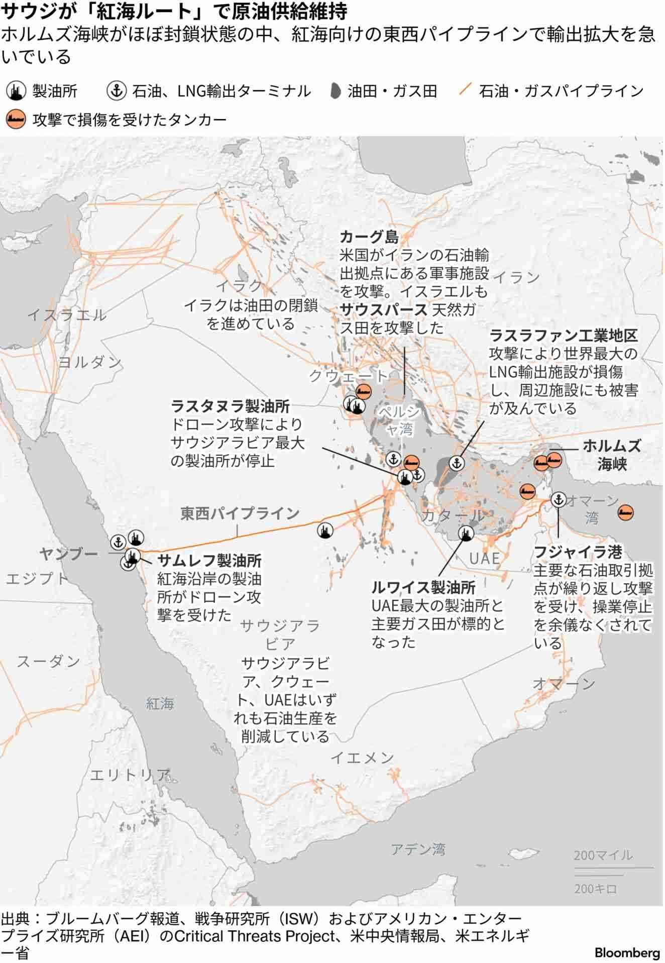 ホルムズ海峡通らない原油タンカー､日本に28日に到着予定　赤沢経産相が明らかに　代替ルート利用
