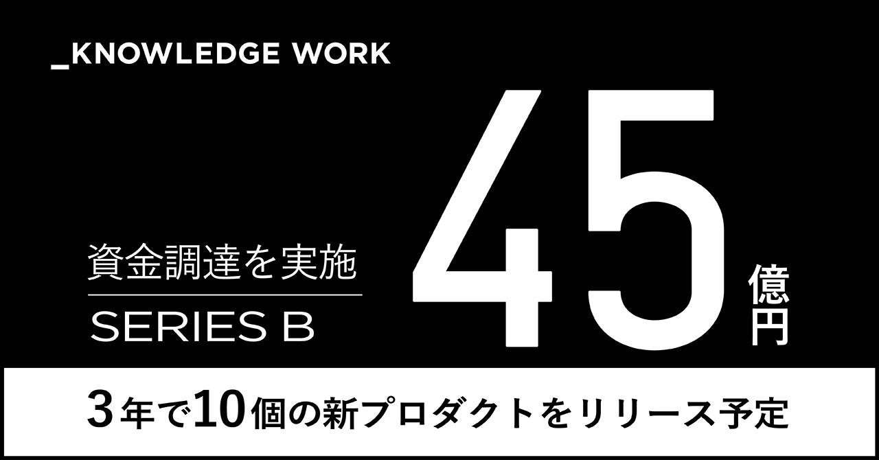 ナレッジワーク、シリーズBで45億円の資金調達を実施。3年で10個の新プロダクトをリリース予定 | 株式会社ナレッジワークのプレスリリース
