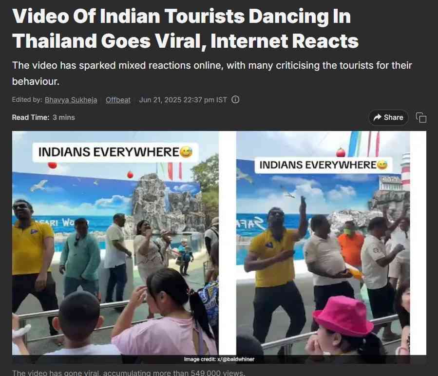 一部インド人観光客の“素行の悪さ”が各国で問題視されているワケ。タイでは「インド人お断り」の張り紙、国際線CAもマナーに嘆き