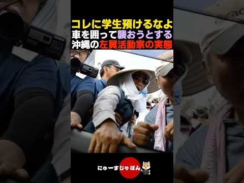【ゾンビ?】突然車を囲って襲い出す沖縄の左翼活動家がヤバすぎる...【自民党/日本保守党/参政党】