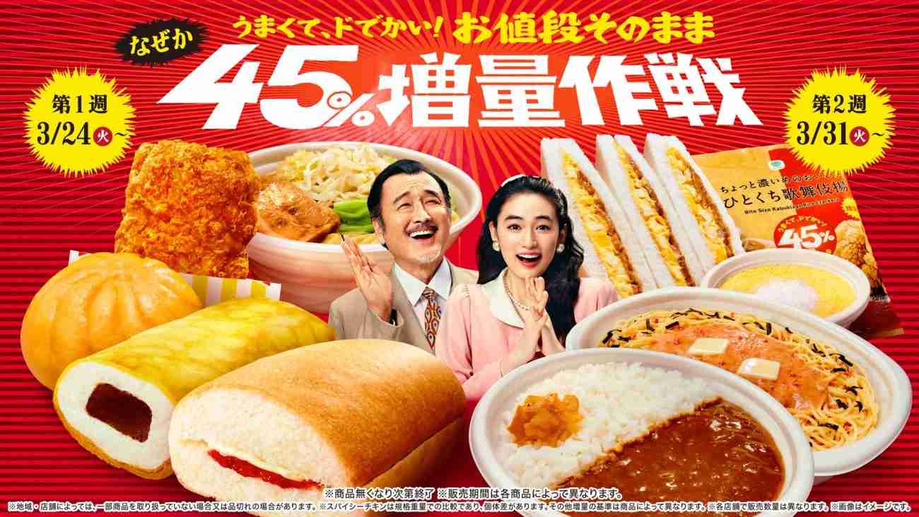 【ファミマ】「なぜか45%増量作戦」を2週連続で開催、生コッペパンなど初登場商品を含む全14種が値段そのまま45%増量!【2026年3月24日～】 | 食品産業新聞社ニュースWEB