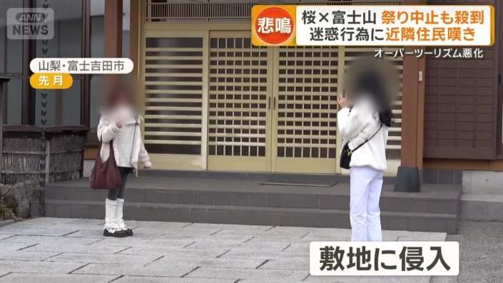 桜まつり中止でも観光客殺到 迷惑行為に住民疲弊「注意しても無駄」 山梨・富士吉田市