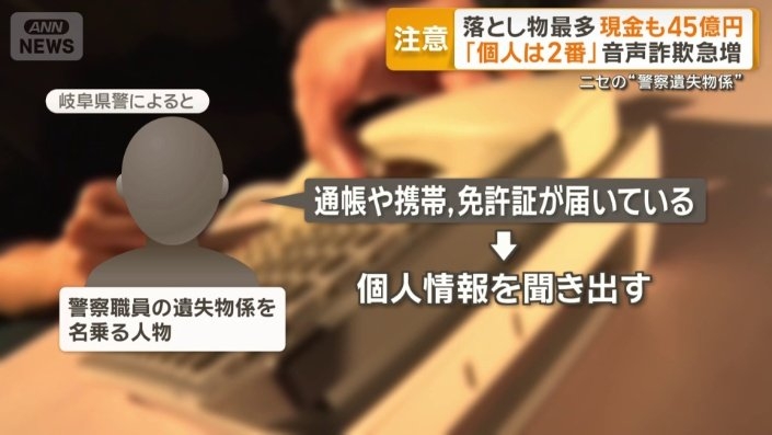 警察が「対応しないで」と注意、その後ニセ署員に「詐欺ではない」と言われ4・4億円被害…実際の署の電話番号が表示され信じる
