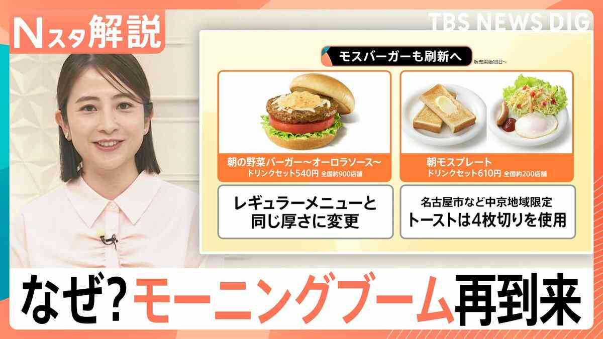朝だとお得？「モーニングブーム」再到来　モスバーガーやケンタッキーも…各社が“朝”に注力するワケ【Nスタ解説】 | TBS NEWS DIG