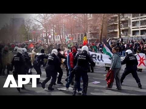 ‘This Is Unacceptable’: Brussels Protesters Clash With Police In Anti-Government Rage | APT