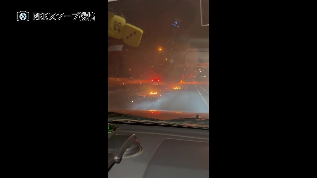 「車が燃えながら走っている」焼き芋の移動販売トラック そのまま消防署へ駆け込み消火活動 熊本市