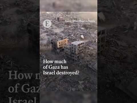 How much of Gaza has Israel destroyed?