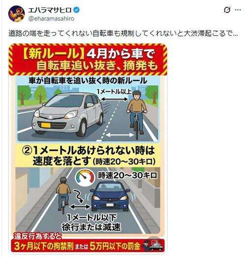 「道路の端を走らない自転車も規制しないと大渋滞…」43歳芸人“自転車追い抜き新制度”に苦言 - 芸能 : 日刊スポーツ